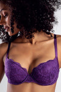 Elegant Lace Balconette Push Up Bra