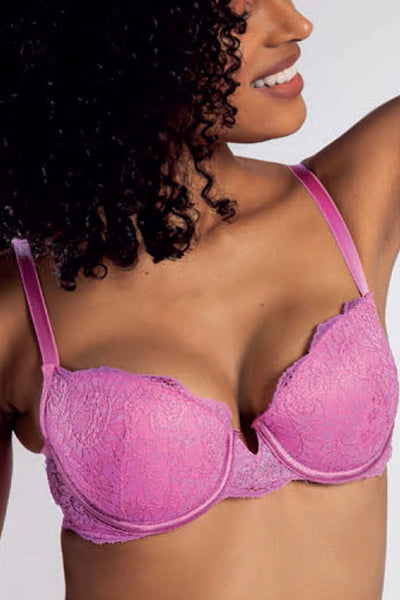 Elegant Lace Balconette Push Up Bra