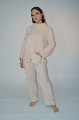 Pyjama à poches tombantes crème