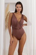 Chocolate Brown One-Piece Swimsuit - My Secret 