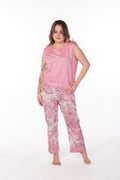 Sleeveless Pink Flower Pajama - My Secret 