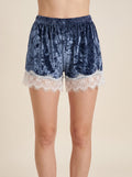 Women’s Indigo Blue Velvet Sleep Shorts