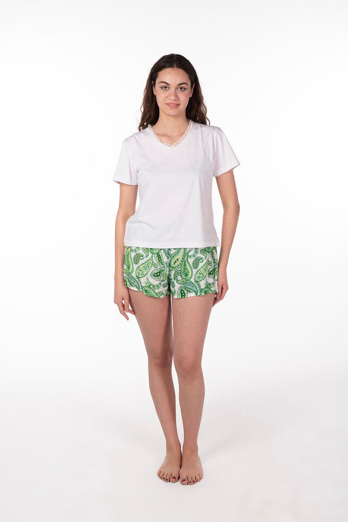 Mix & Match Green Cashmir Shorts