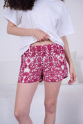 Fuchsia Print Viscose Shorts - My Secret 