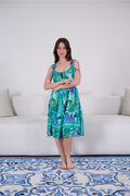 Tropical Bird Print Viscose Dress - My Secret 