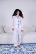 Ivory Satin Tailored Pajama Set - My Secret 