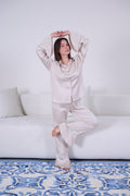 Champagne Satin Lace-Trim Pajama Set - My Secret 