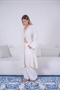 White Gold Embroidered Kaftan Set - My Secret 