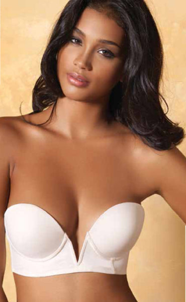 Soutien-gorge push-up sans bretelles en dentelle féminine