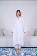 Sheer White Embroidered Robe - My Secret 