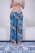Sahara Blue Printed Viscose Lounge Bottom - My Secret 