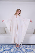 Beige Embroidered Kaftan - My Secret 