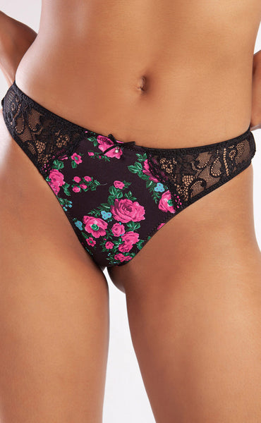 Lace Floral Mini String Panty