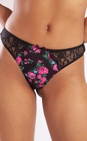 Lace Floral Mini String Panty