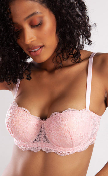 Feminine Lace Push Up Strapless Bra
