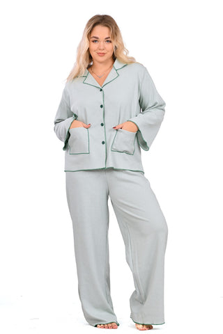 Pyjama à boutons vert clair Simplicity
