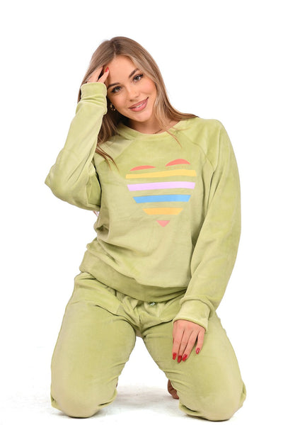 Pistachio Green Knit Cuff Pajama