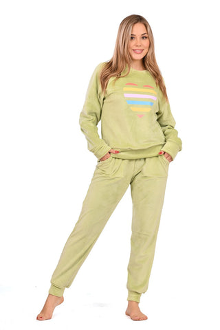 Pistachio Green Knit Cuff Pajama
