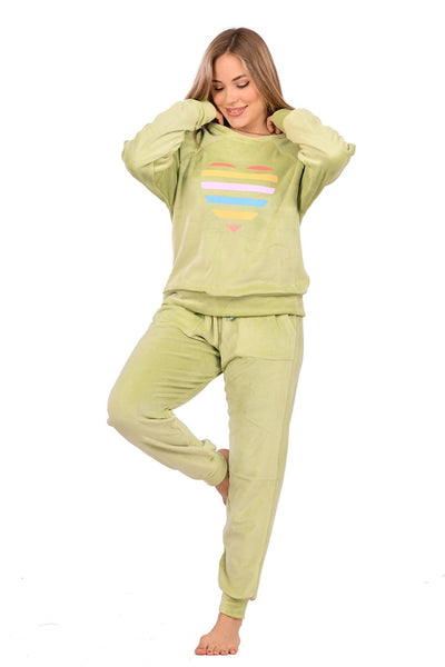 Pistachio Green Knit Cuff Pajama