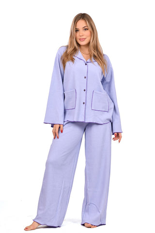 Pyjama à boutons mauve Simplicity