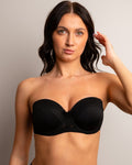 Black Lace Elegance Strapless Bra