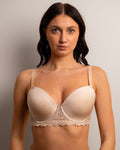 Lace Trim Push-Up Skin Bra