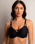 Criss-Front Black Bra